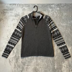 Title Nine Super Power 1/4 Zip Sweater Sz Large ExtraFine Merino Wool Woolicious